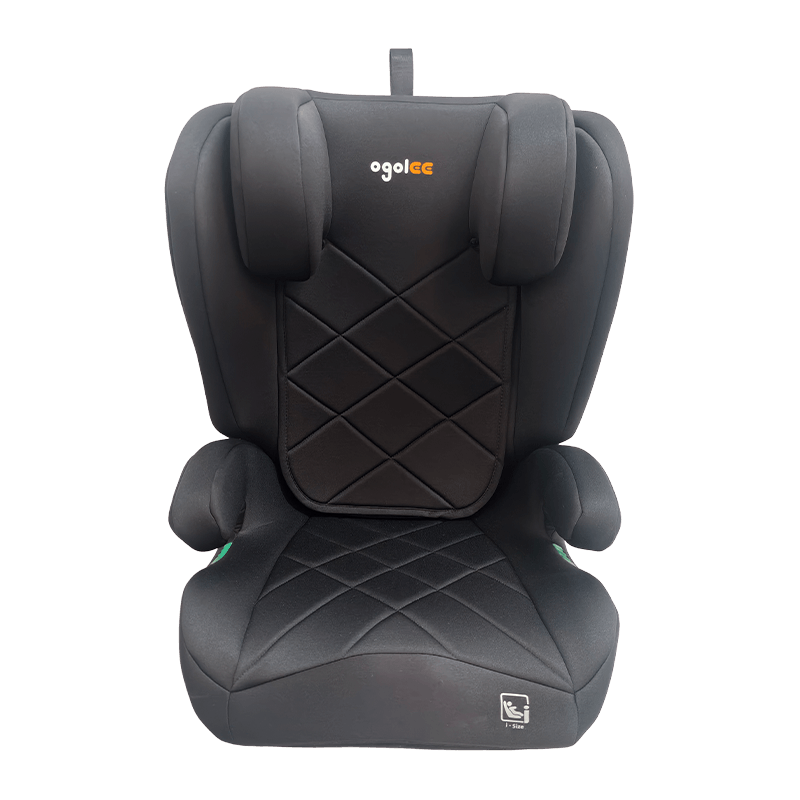 OG303B met ISOFIX autostoeltje, groep 2 3 autostoeltje, booster opvouwbaar, zwart met reliëf